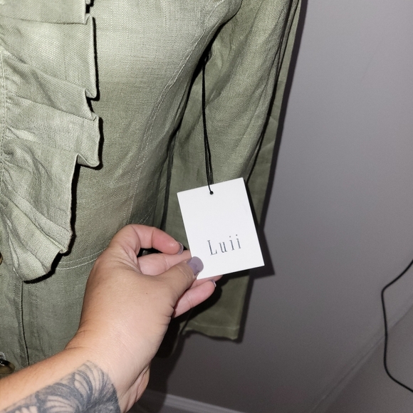 Luii Anthropologie Linen Blend Jacket Small New - Picture 5 of 13